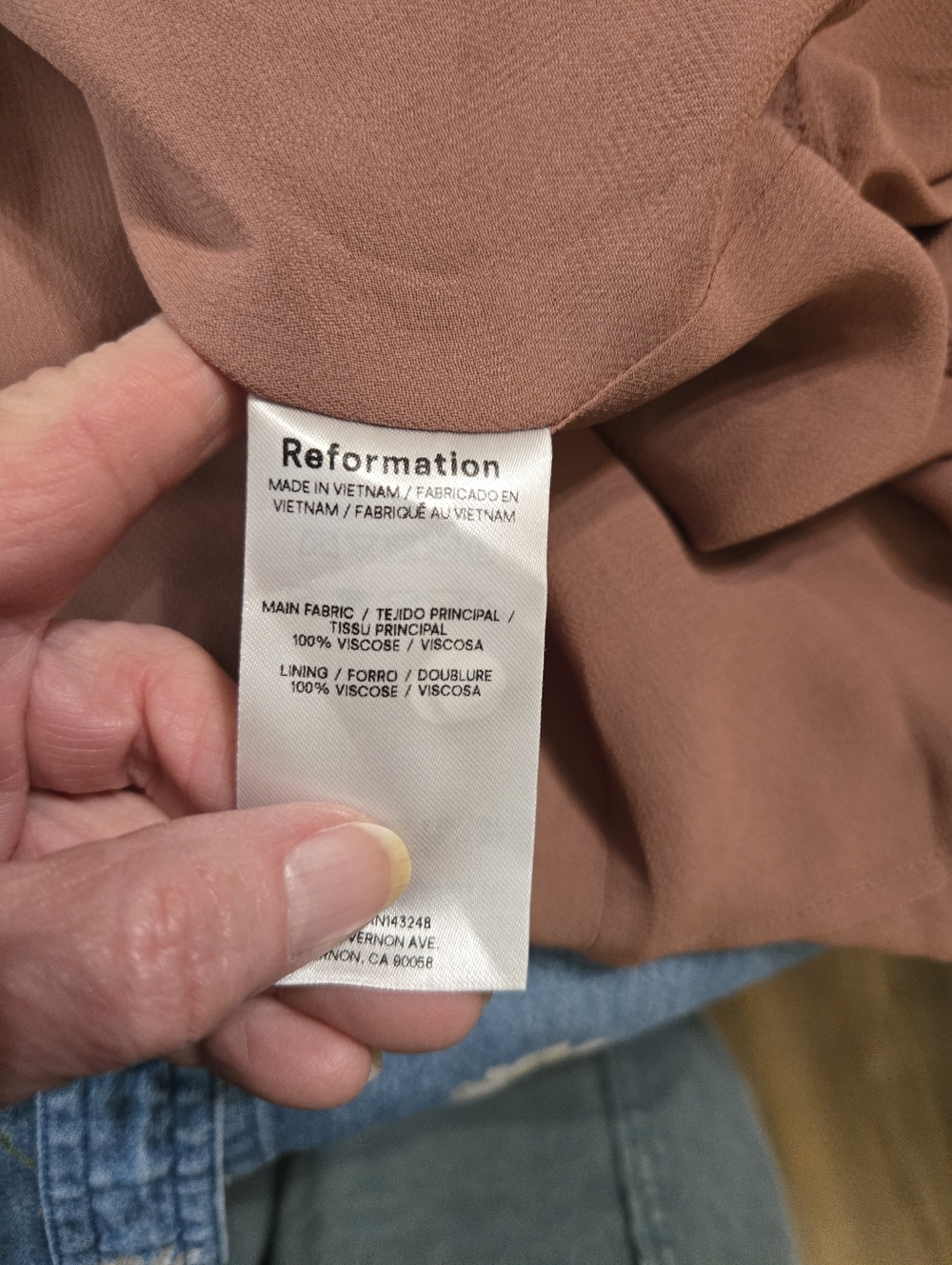 Reformation Brown Ruffle Tie-Front Camisole - Picture 7 of 7